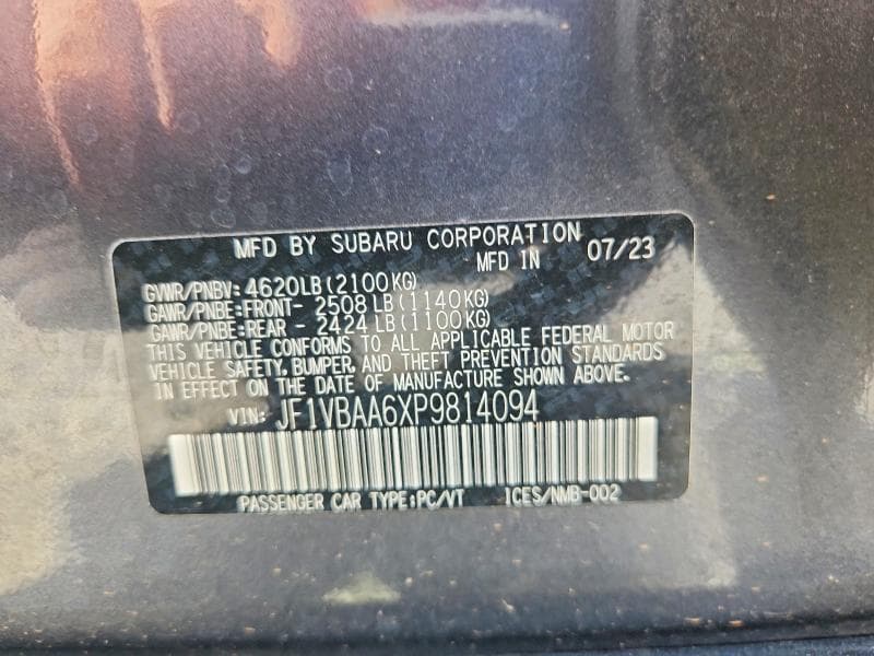 2023 SUBARU WRX 12