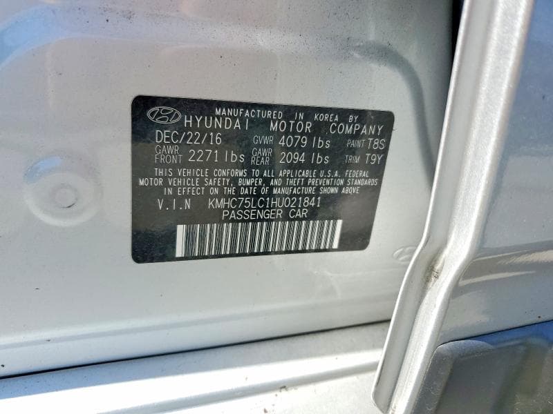 2017 HYUNDAI IONIQ SEL 12