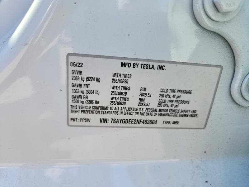 2022 TESLA MODEL Y 12