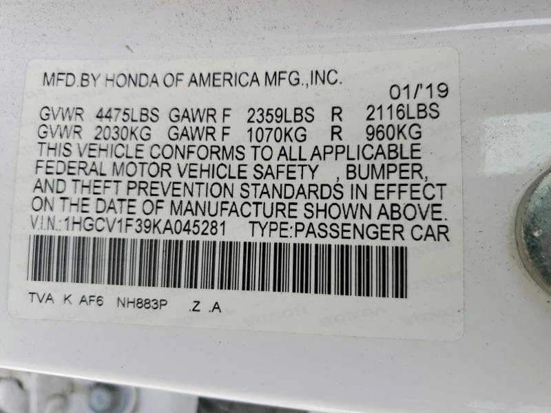 2019 HONDA ACCORD SPORT 13