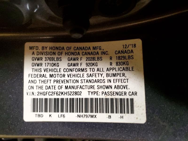 2019 HONDA CIVIC LX 13