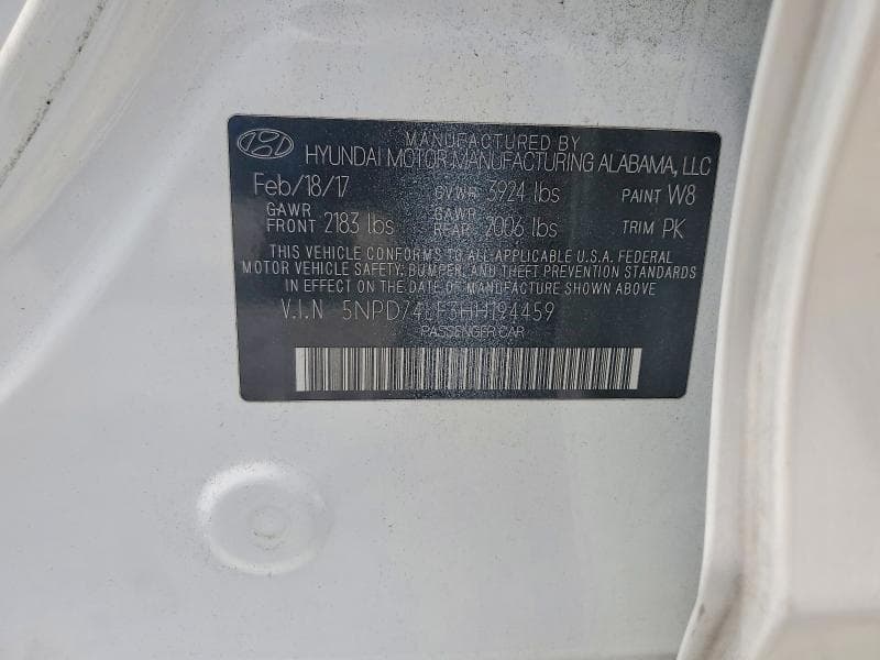 2017 HYUNDAI ELANTRA SE 12