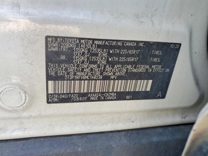 2021 TOYOTA RAV4 XLE 12