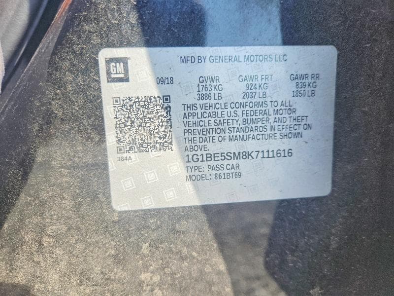 2019 CHEVROLET CRUZE LT 12