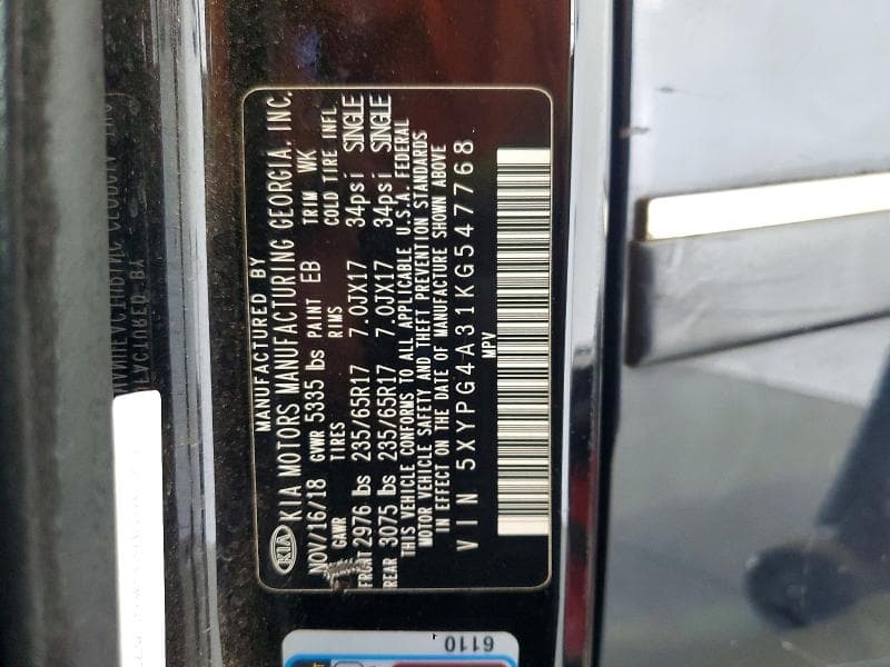 2019 KIA SORENTO LX 13