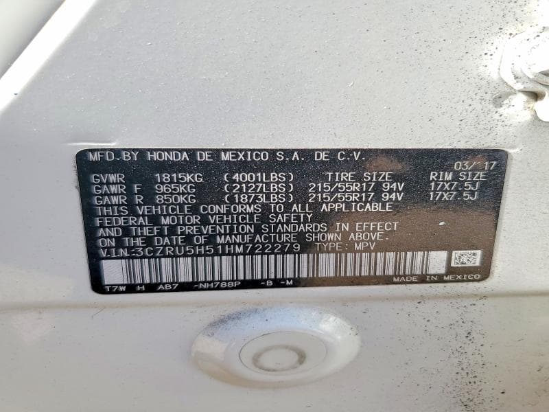 2017 HONDA HR-V EX 12