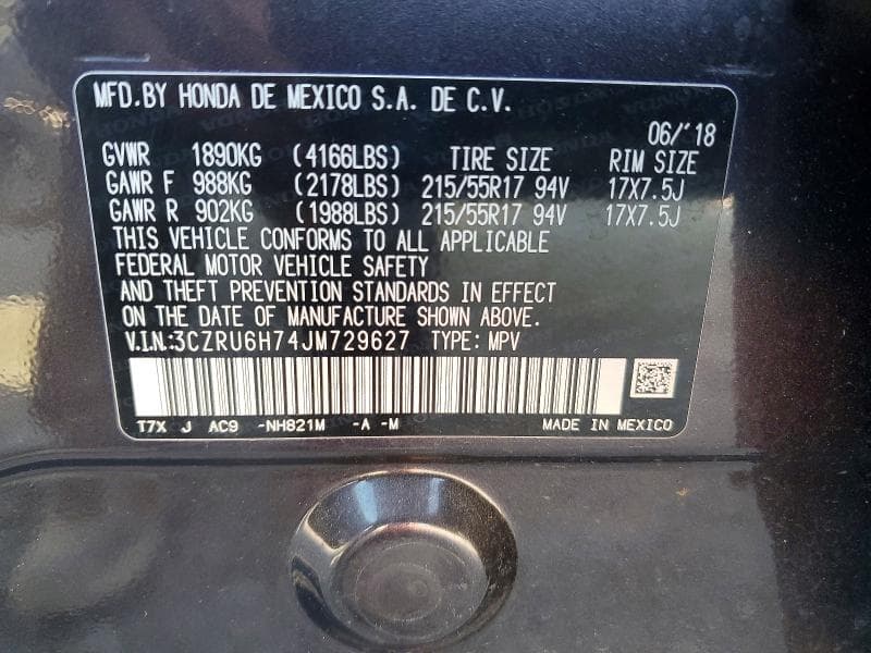 2018 HONDA HR-V EXL 14