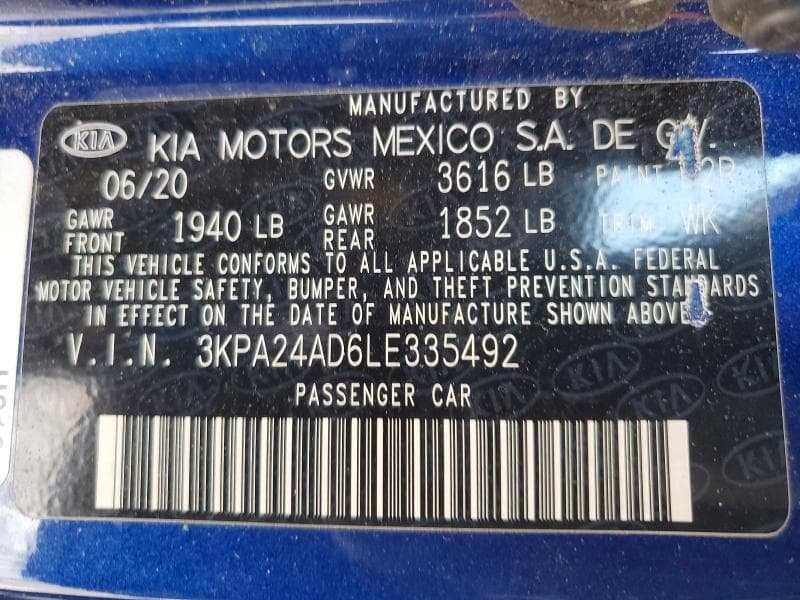 2020 KIA RIO S 12