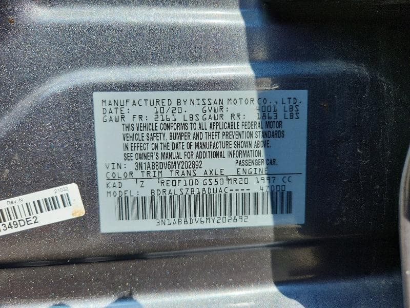 2021 NISSAN SENTRA SR 13