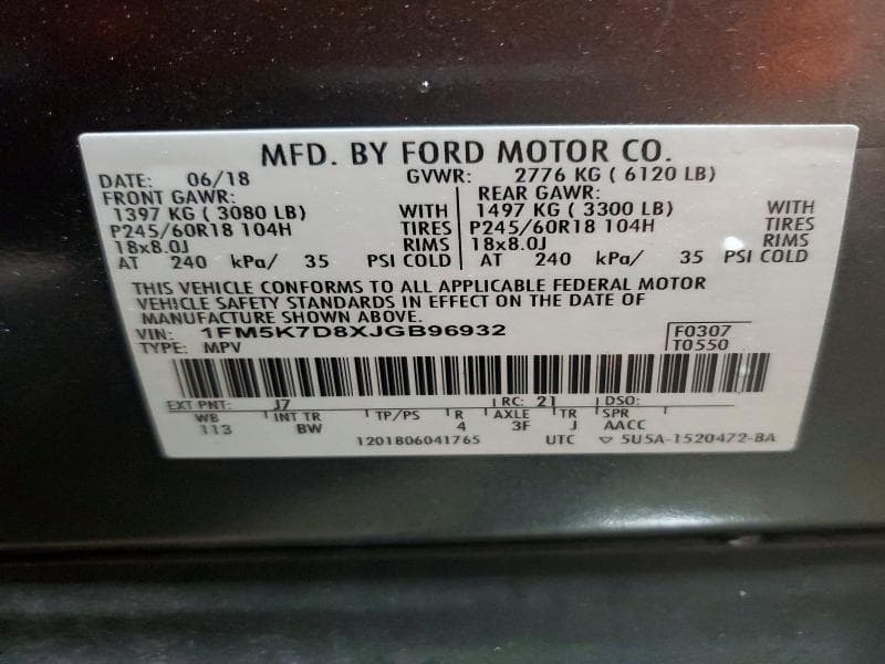 2018 FORD EXPLORER XLT 14