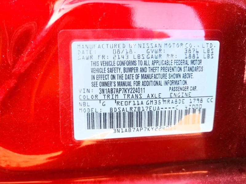 2019 NISSAN SENTRA SR 12