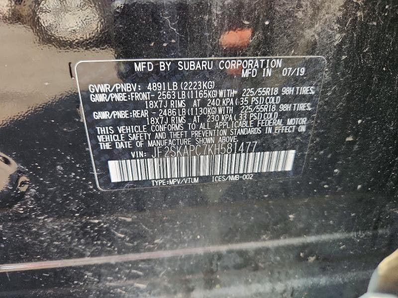 2019 SUBARU FORESTER SPORT 12
