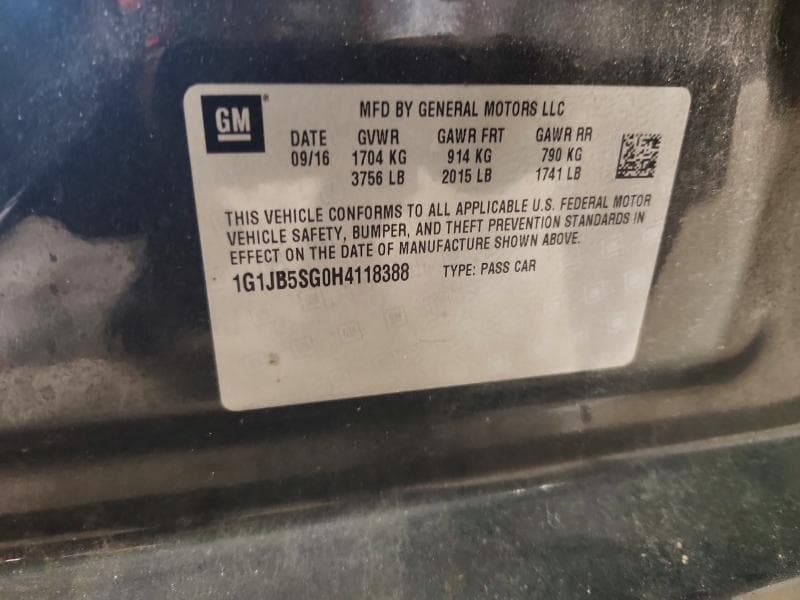 2017 CHEVROLET SONIC LS 12