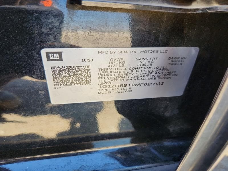 2021 CHEVROLET MALIBU LT 12