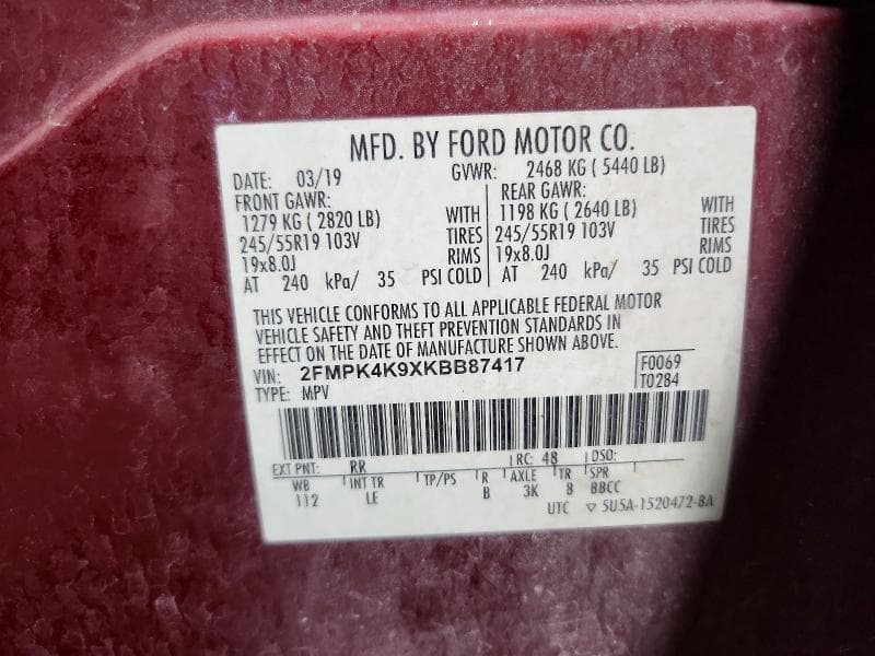 2019 FORD EDGE TITANIUM 13