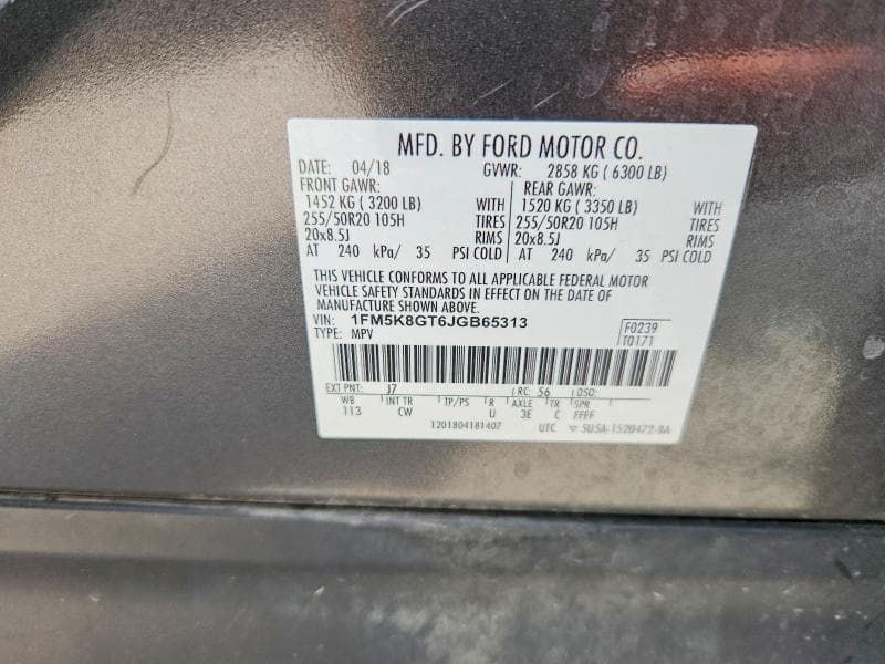 2018 FORD EXPLORER SPORT 14
