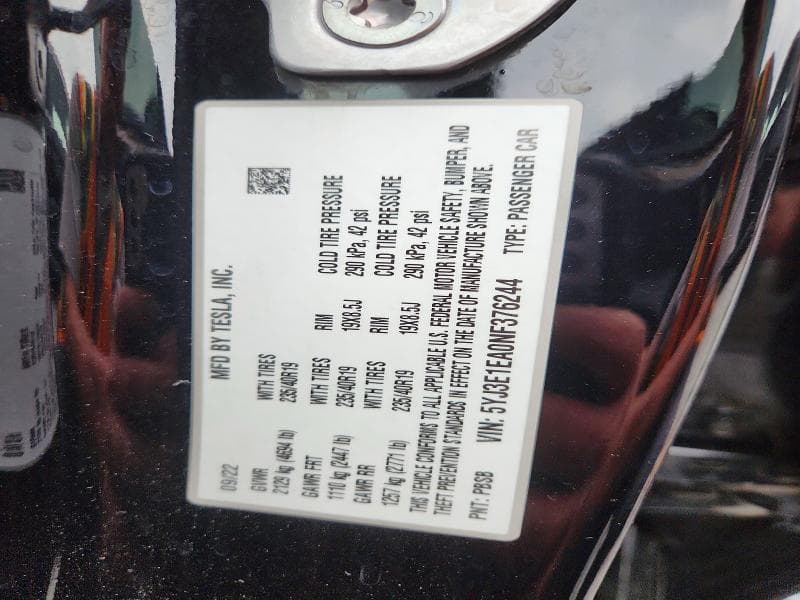 2022 TESLA MODEL 3 12