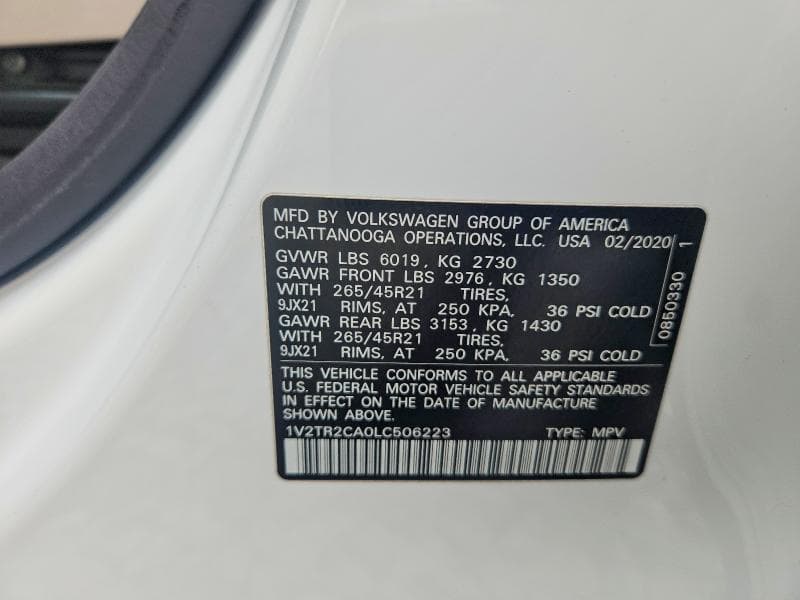 2020 VOLKSWAGEN ATLAS SEL PREMIUM 13