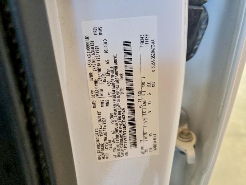 2021 FORD F250 SUPER DUTY 13