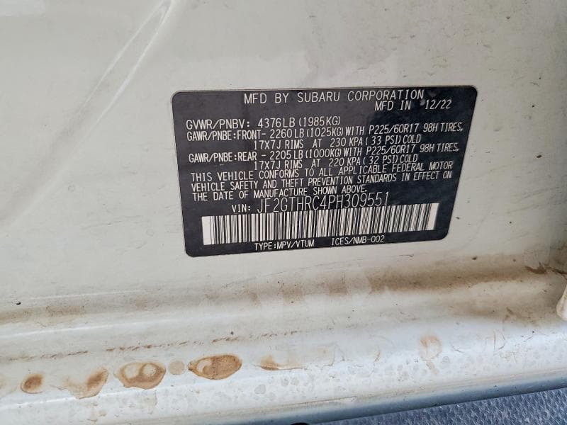2023 SUBARU CROSSTREK SPORT 12