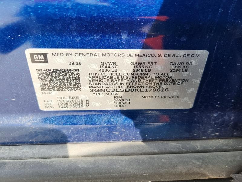 2019 CHEVROLET TRAX 1LT 14