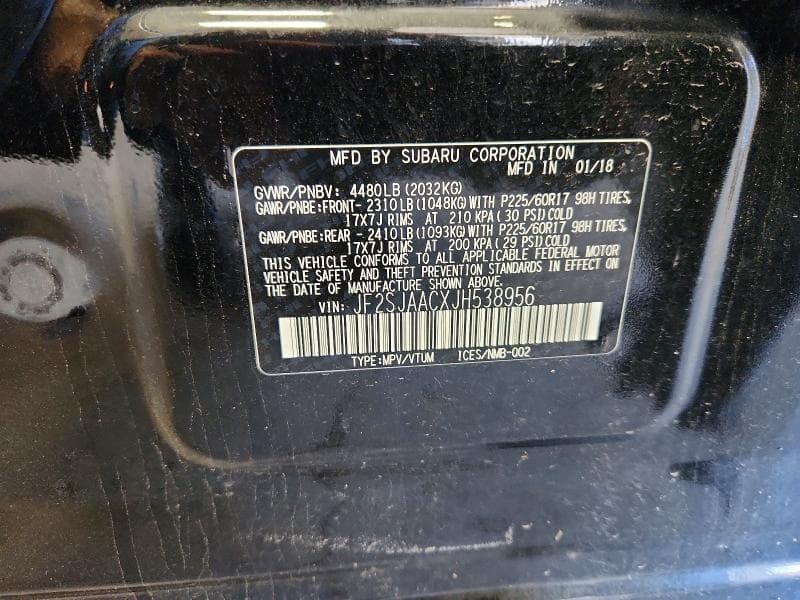 2018 SUBARU FORESTER 2.5I 12