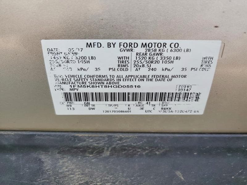 2017 FORD EXPLORER PLATINUM 14