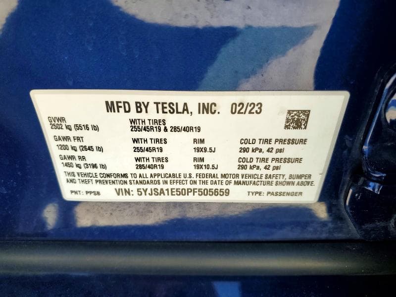 2023 TESLA MODEL S 12