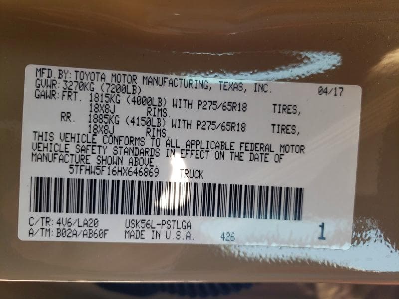 2017 TOYOTA TUNDRA CREWMAX LIMITED 12