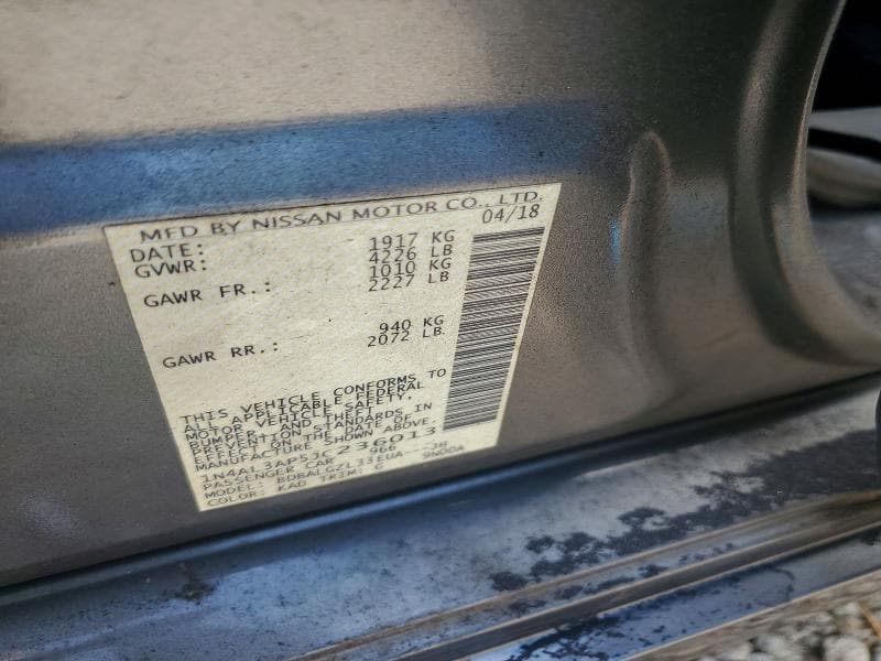2018 NISSAN ALTIMA 2.5 S 13