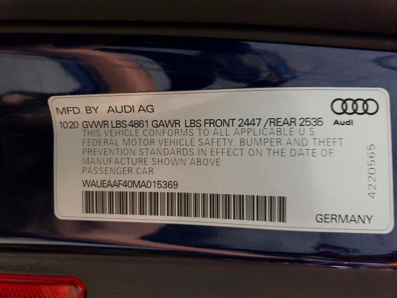 2021 AUDI A4 PREMIUM PLUS 45 12