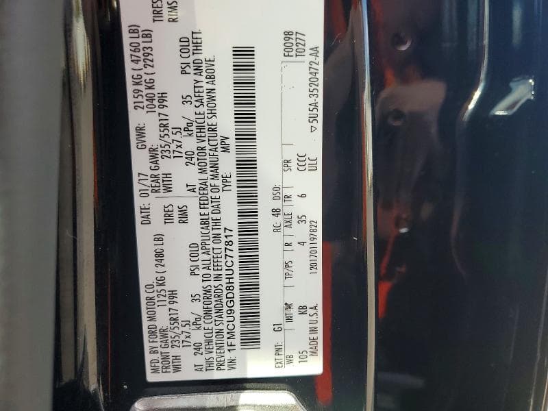 2017 FORD ESCAPE SE 12