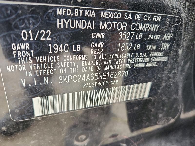 2022 HYUNDAI ACCENT SEL 12