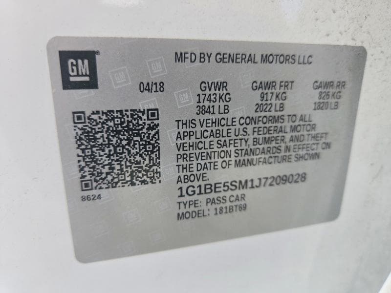 2018 CHEVROLET CRUZE LT 12
