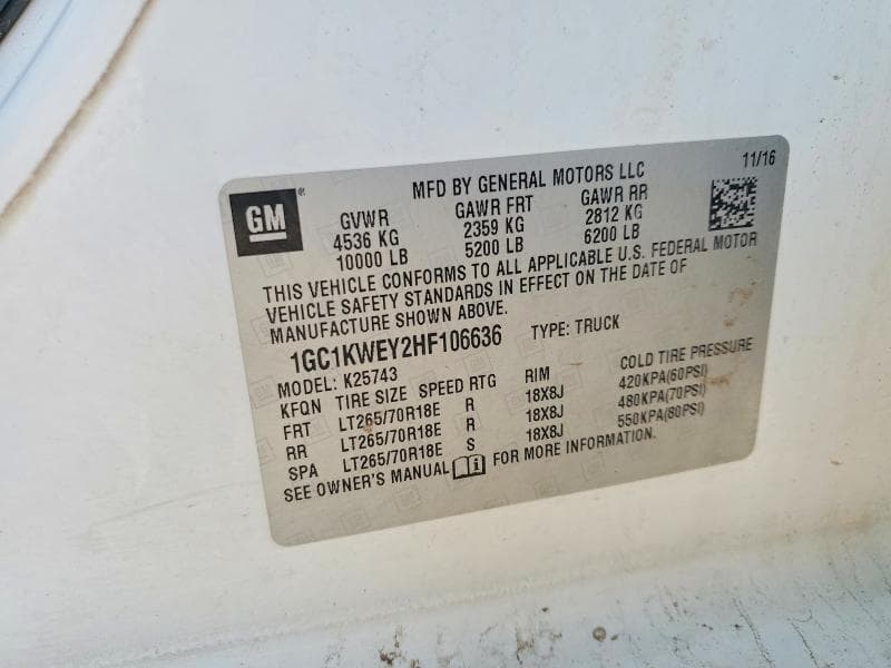 2017 CHEVROLET SILVERADO K2500 HEAVY DUTY LTZ 12