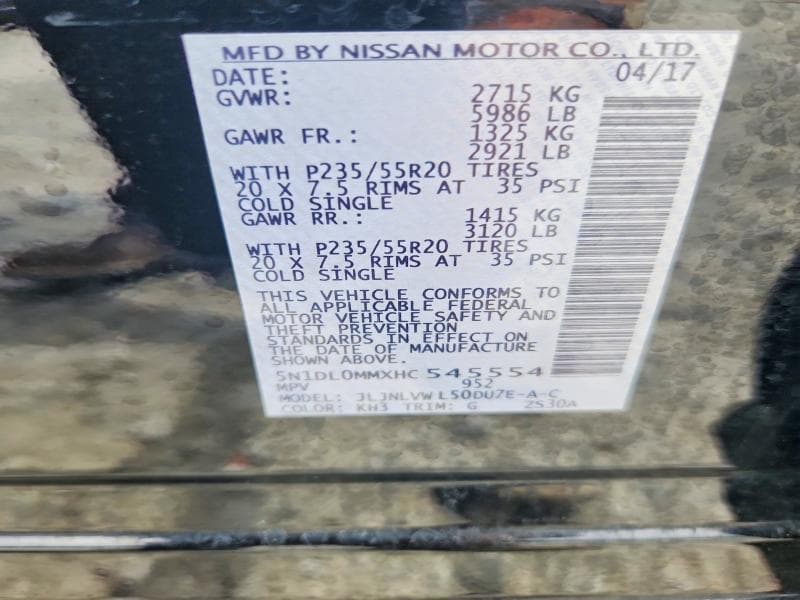 2017 INFINITI QX60 BASE 13