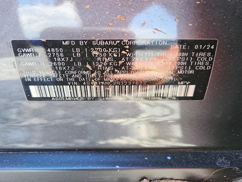 2024 SUBARU OUTBACK LIMITED 12