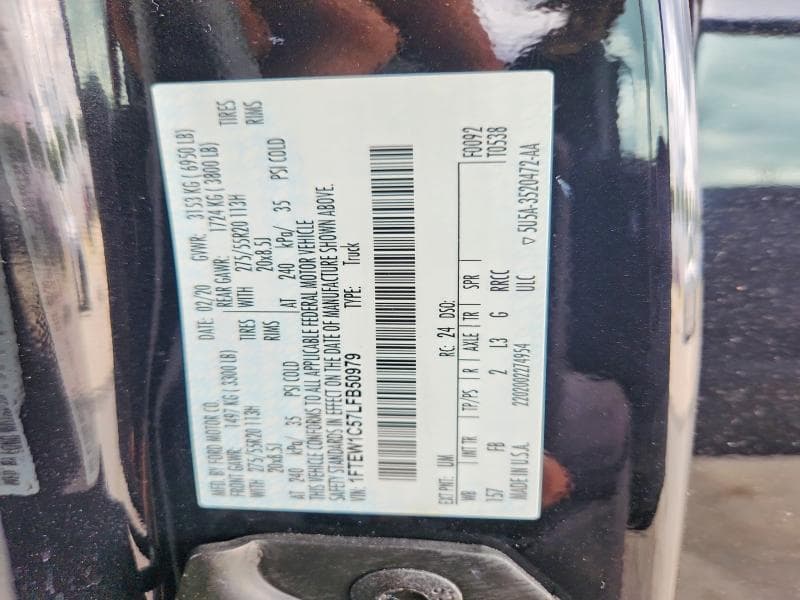 2020 FORD F150 SUPERCREW 12