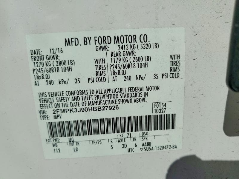 2017 FORD EDGE SEL 13