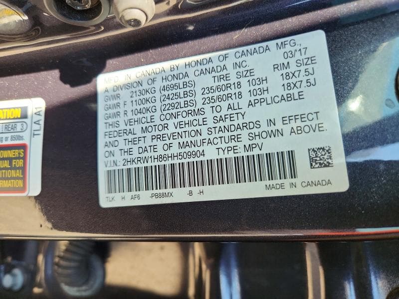 2017 HONDA CR-V EXL 14