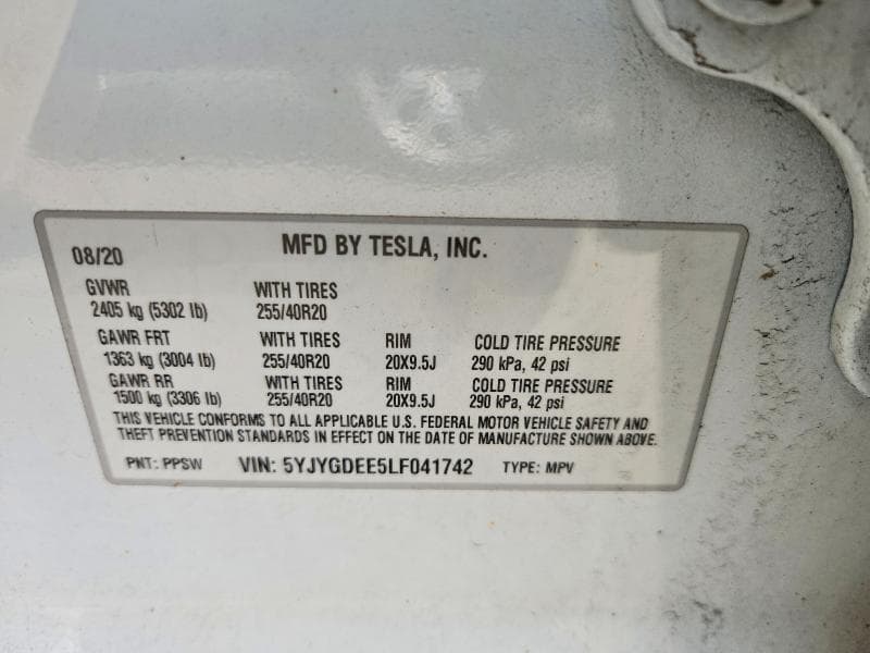 2020 TESLA MODEL Y 12