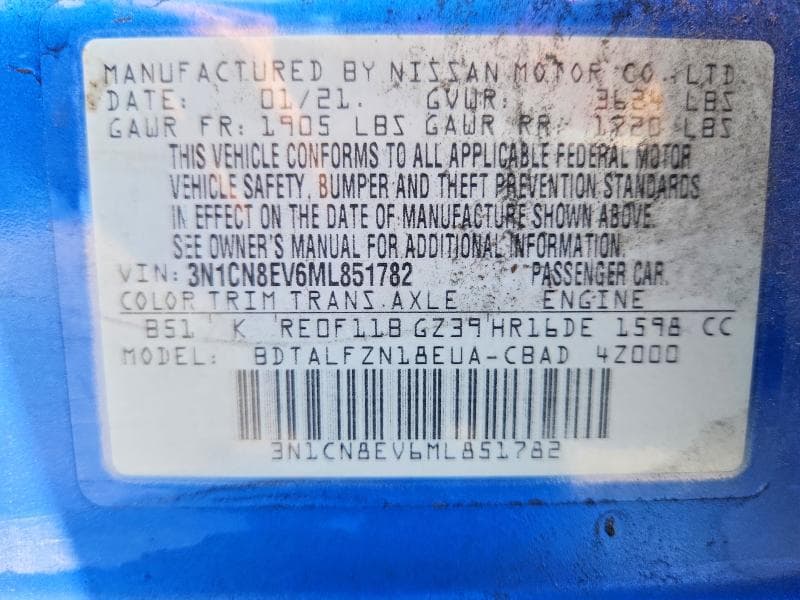2021 NISSAN VERSA SV 12