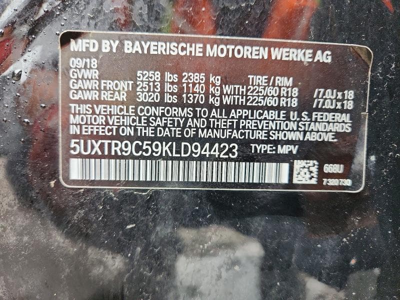 2019 BMW X3 XDRIVE30I 13