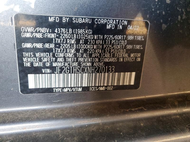2022 SUBARU CROSSTREK SPORT 12