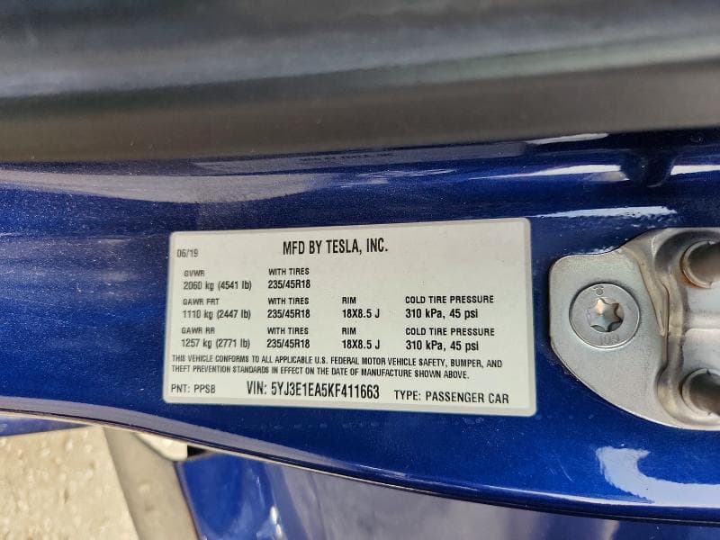2019 TESLA MODEL 3 12