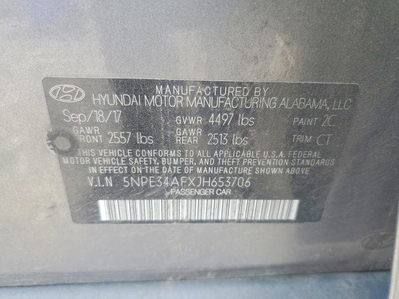 2018 HYUNDAI SONATA SEL 12