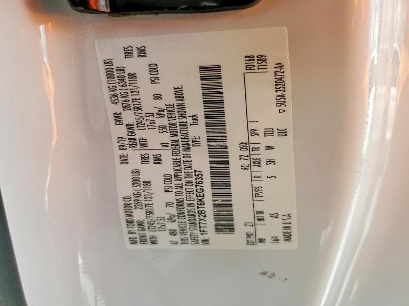 2019 FORD F250 SUPER DUTY 12