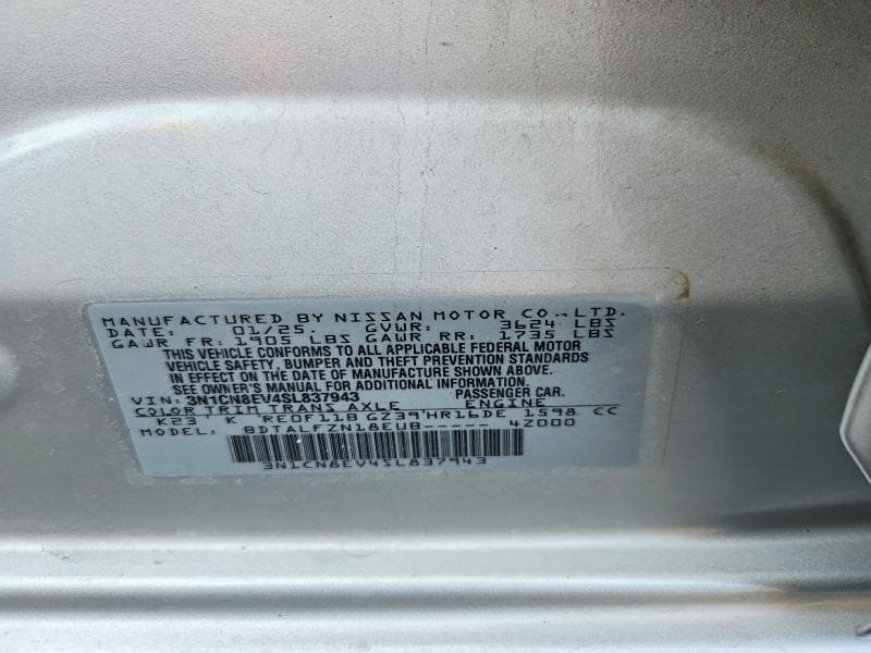 2025 NISSAN VERSA SV 12