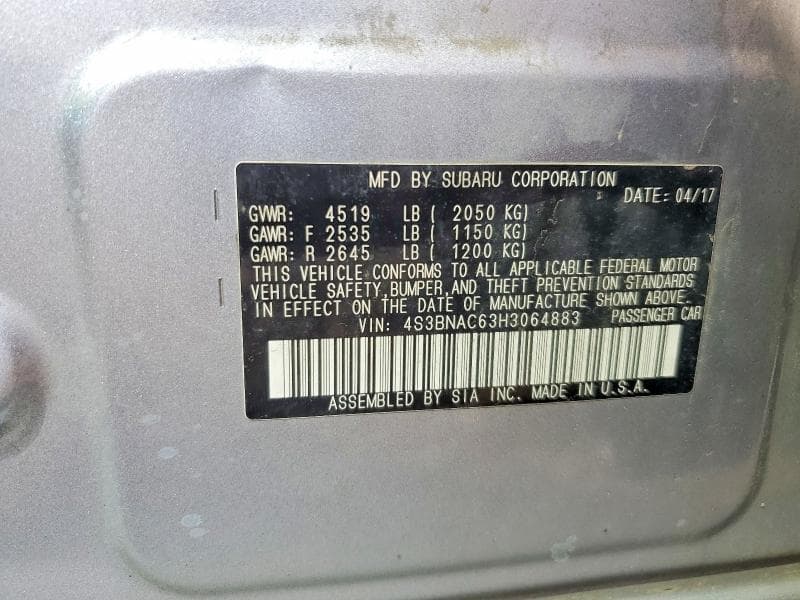 2017 SUBARU LEGACY 2.5I PREMIUM 13