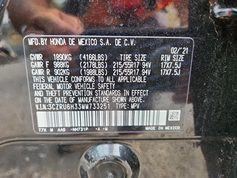 2021 HONDA HR-V LX 13